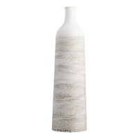 White & Cream Metal Vase, 20"
