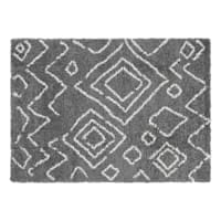 (C167) Dark Grey & Ivory Moroccan Style Shag Runner, 2x6