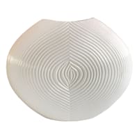 Tracey Boyd White Carved Round Vase, 9"