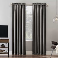 Sun Zero Oslo Grey Blackout Grommet Curtain Panel, 63"