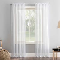 Erica White Crushed Rod Pocket Sheer Voile Curtain Panel, 63"