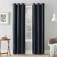 Tremont Indigo Thermal Room Darkening Grommet Curtain Panel, 84"