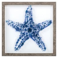 Ty Pennington Framed Blue Starfish Textured Canvas Wall Art, 13"