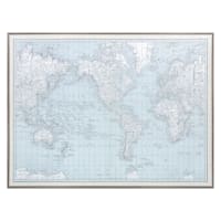 Blue World Map Canvas Wall Art, 30x40