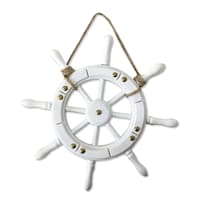 Nautical Wheel Wooden Wall Decor, 14"