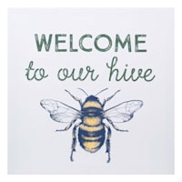Welcome to Our Hive Canvas Wall Art, 12"