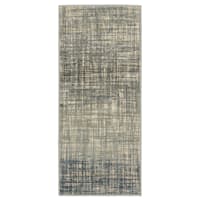 (D476) Addison Blue Abstract Contemporary Runner, 2x5