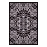 (D475) Black Medallion Area Rug, 5x7