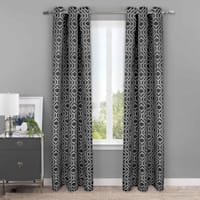 Carrie Black Jacquard Light Filtering Curtain Panel, 84"