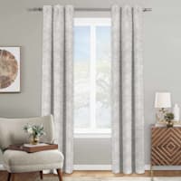 Providence Bark Metallic Silver Light Filtering Curtain Panel, 84"