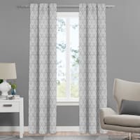 Honeybloom Grey Top Side Diamond Light Filtering Curtain Panel, 84"