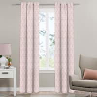 Honeybloom Blush Top Side Diamond Light Filtering Curtain Panel, 84"