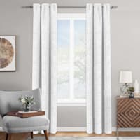 Luxor Silver Metallic Room Darkening Curtain Panel, 84"
