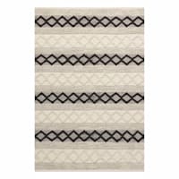 (B673) Found & Fable Noah Black & White Woven Area Rug, 5x7