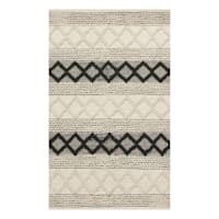 (B673) Found & Fable Noah Black & White Woven Accent Rug, 3x5
