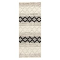 (B673) Found & Fable Noah Black & White Woven Runner, 2x5