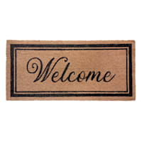 Providence Welcome Black Natural Coir Mat, 22x47