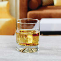 Set of 4 Clear Ripple Glass Double Old Fashioned Glasses, 11.5oz