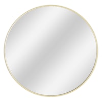Gold Metal Gallery Round Wall Mirror, 42"