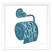 Glass Framed Just Roll with It Print Wall Art, 12"