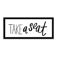 Glass Framed Take a Seat Bathroom Wall Art, 8x20
