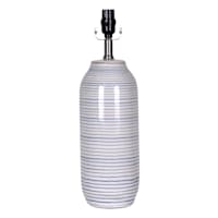 Blue & Grey Striped Ceramic Medium Table Lamp Base, 19.5"