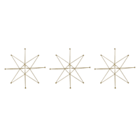 3-Piece Gold Metal Starburst Wall Art, 9"