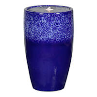 Blue Pre-Lit Ceramic Outdoor Fountain, 22"