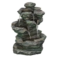 4-Tier Tabletop Rock Outdoor Fountain, 7.5"