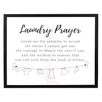 Framed Glass Laundry Prayer Wall Art, 16x20