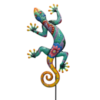 Multicolor Lizard Metal Yard Pick, 42"