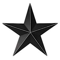 Rustic Black Metal Star Outdoor Wall Decor, 36"