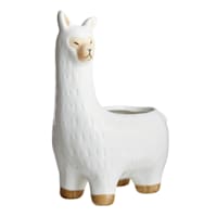 Indoor White Llama Ceramic Pot, Extra Small