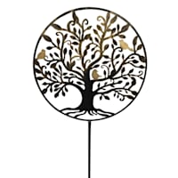 Tree of Life & Birds Round Metal Cutout Yard Pick, 42"