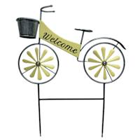 Yellow Metal Bike Yard Stake, 28"