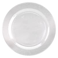 Silver Glittered Plastic Plate, 10.25"