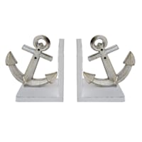 2-Piece Silver Anchor Bookends Set, 5"