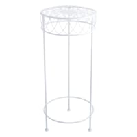 White Round Metal Plant Stand, Large