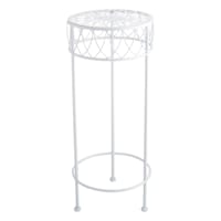White Round Metal Plant Stand, Medium