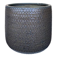 Isis Mist Black Ceramic Outdoor Planter, Small