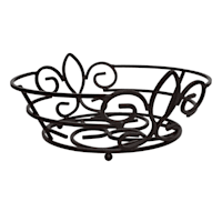 Black Metal Fleur-de-Lis Fruit Bowl