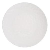 Embossed Melamine Dinner Plate, White