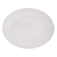 Embossed Melamine Oval Serving Tray, White
