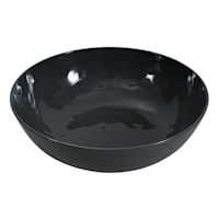 Large Embossed Melamine Serving Bowl, Light Grey