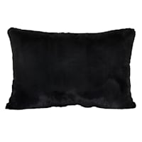 Bristol Black Faux Fur Throw Pillow 18