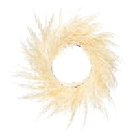 White Pampas Grass Wreath, 30"