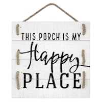 This Porch Is My Happy Place Wooden Outdoor Wall Sign, 12"