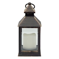 Grey LED Lantern, 9.5"