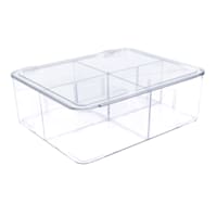 Clear Section Fridge Organizer Bin with Lid, 12x10