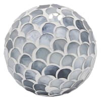 Grey Mosaic Decorative Orb, 4"